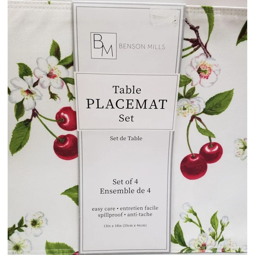 Set of 4 Same Reversible Fabric Placemats (13